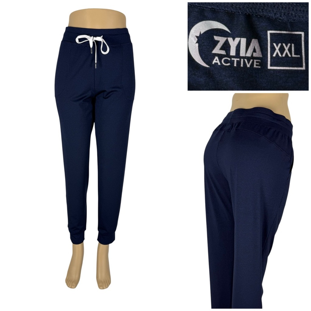 Zyia Active Womens 2XL Jogger Blue Nylon Blend Stretch Gym Running Athletic EUC